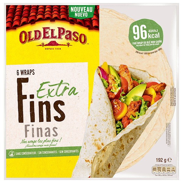 Un paquete de Old el paso Wraps Extra Finas, 192 g