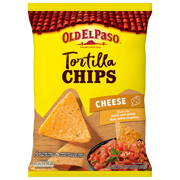 un paquete de chips de queso tortilla Old el paso
